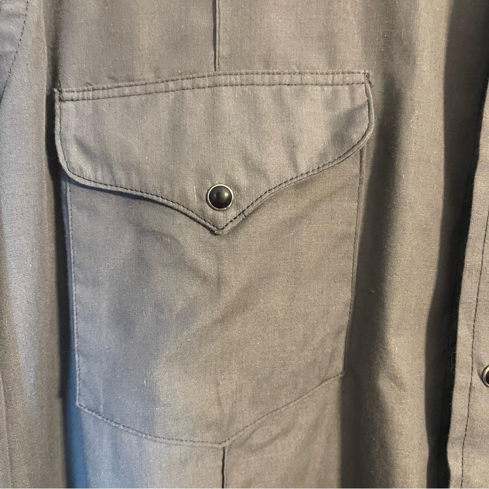 Flying R Ranchwear Gray Button-Up Shirt Classic Fit - Picture 6 of 8
